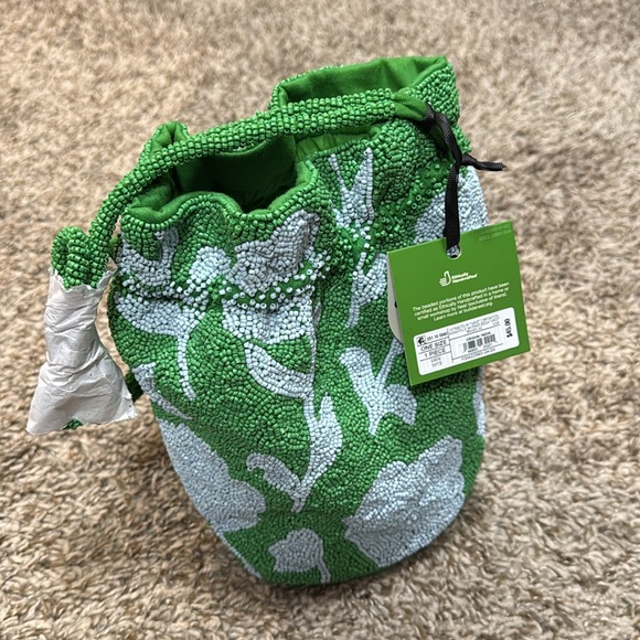 NWT kate spade new york x Target Beaded Classic Rose Drawstring Bucket Bag Bead - Picture 6 of 7